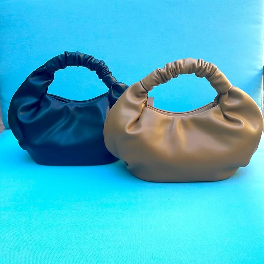 The Drop Ruched Top Handle Bag in Black - Picture 6 of 8